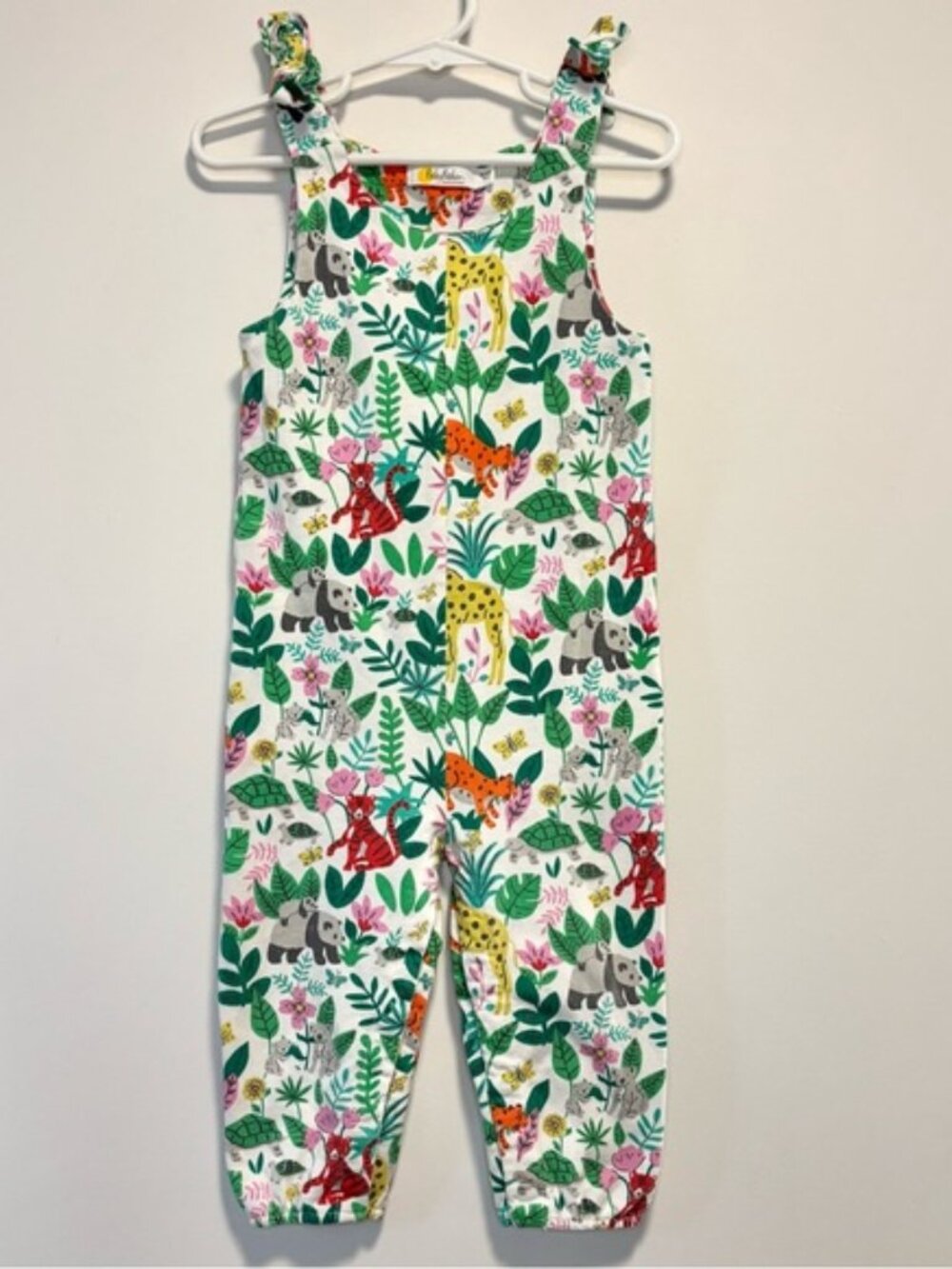 Baby Boden Colorful Jungle Print Cotton Overalls Romper Baby Size 18-24 Months